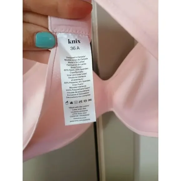 Knix WingWoman Contour Wireless Bra minimalist quiet Luxury rosey pink cleangirl - Picture 4 of 9